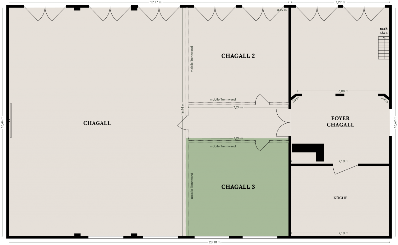 
Chagall 3
Bis zu 40 Personen | 47 m²

