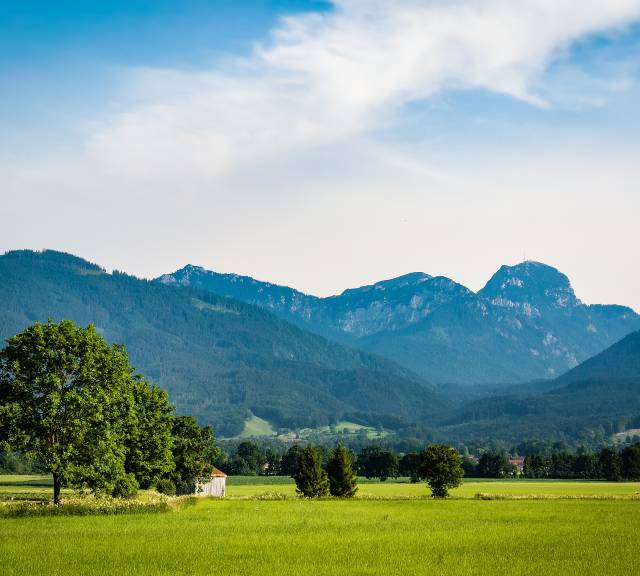 Panoramablick auf das Gebirge Wendelstein