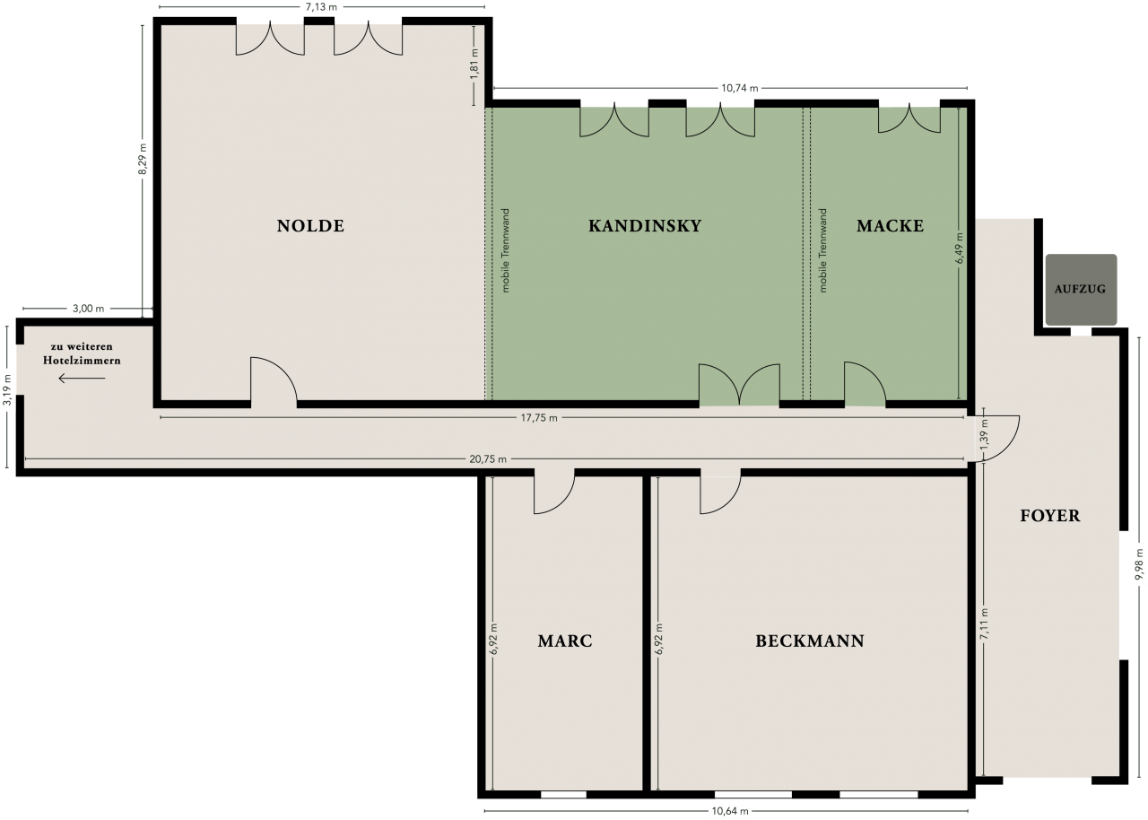 
Kandinsky-Macke
Bis 68 Personen | 50 m²


